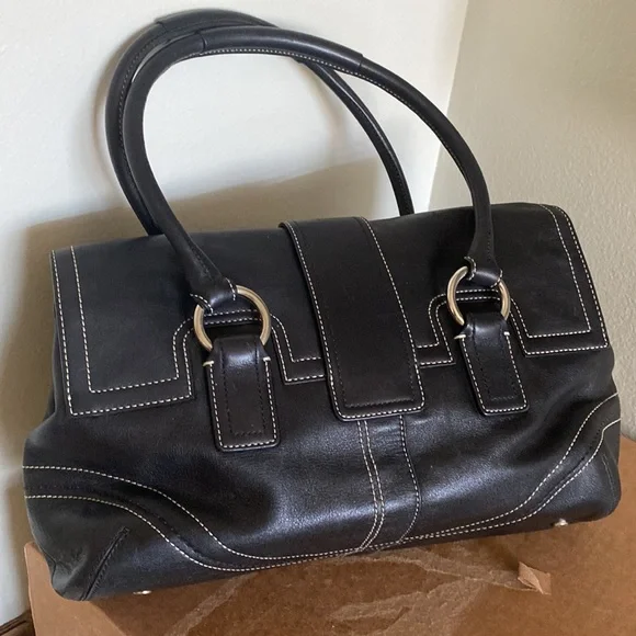 Coach purse handbag black 13"×10" with wallet - Picture 2 of 16